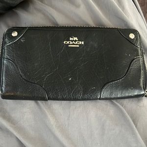 Black leather coach wallet